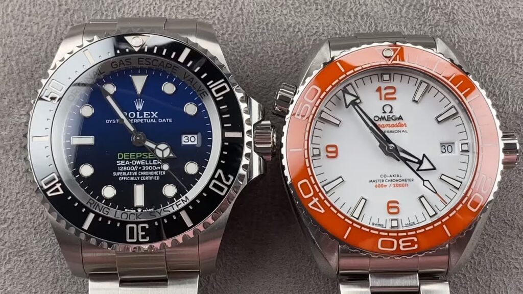 Comparison of Rolex Sea Dweller and Omega Seamaster Planet Ocean dive watches