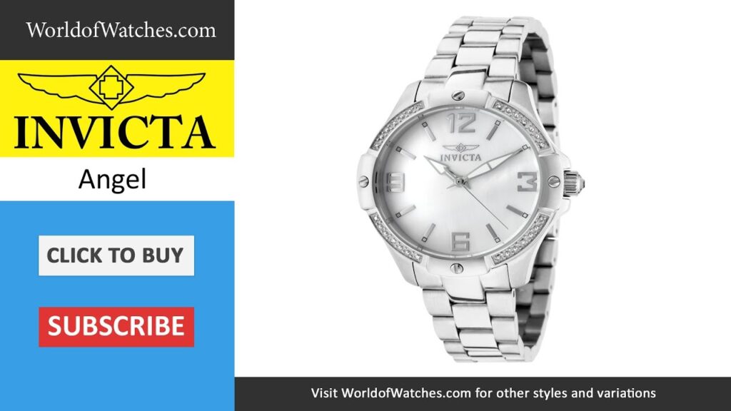Invicta Womens Angel White Crystal White MOP Dial Stainless Steel INVICTA-11720