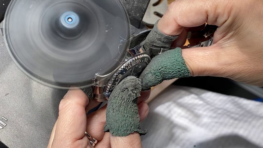 Removing deep pits from a Rolex watch using JooltoolUSA