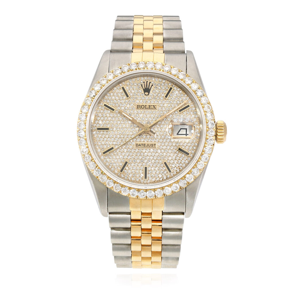 Rolex Datejust Automatic 18K Gold 2-Tone Custom Natural Diamond Pave 41mm Watch Review