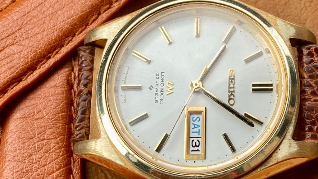 Vintage Feb 1971 Well-Serviced Seiko 5606-7070 LM LordMatic - Rare Gold Cap  Gold Accented Dial